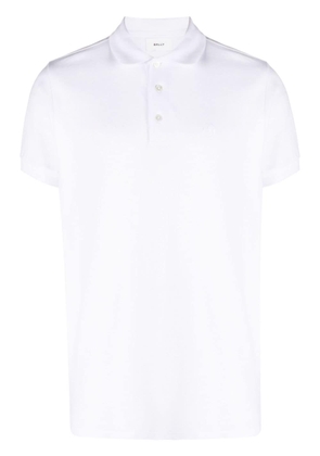 Bally logo-embroidered organic-cotton polo shirt - White