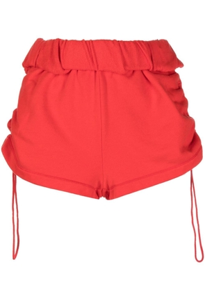 Dion Lee rolled-waist track shorts - Red