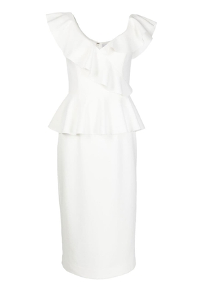 Rebecca Vallance Grace ruffle-trim midi dress - White