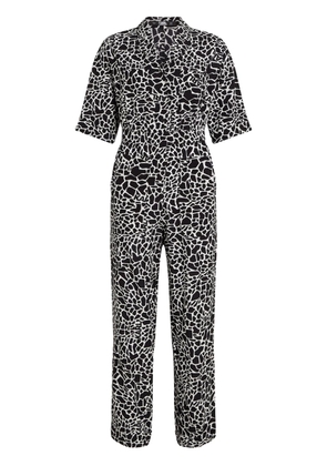 Karl Lagerfeld giraffe-print short-sleeve jumpsuit - Black