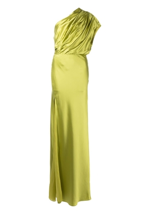 Michelle Mason asymmetric open back gown - Green