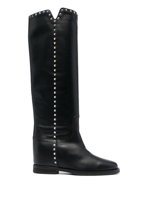 Via Roma 15 studded 25mm leather boots - Black