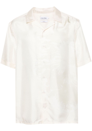 Calvin Klein floral-print silk shirt - Neutrals
