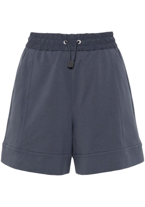 Brunello Cucinelli elasticated-waist high-rise shorts - Blue