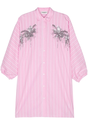 Essentiel Antwerp stripped cotton mini shirt dress - Pink