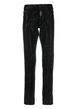 Philipp Plein crystal-embellished straight-leg jeans - Black