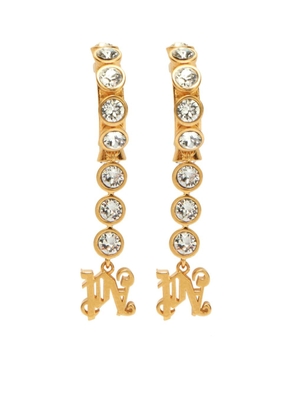 Palm Angels crystal-embellished monogram earrings - Gold