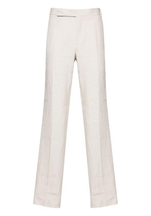 Lardini pressed-crease linen trousers - Neutrals