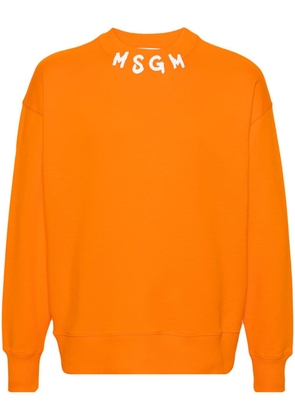 MSGM logo-print cotton sweatshirt - Orange