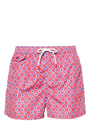 Kiton floral-print swim shorts - Red