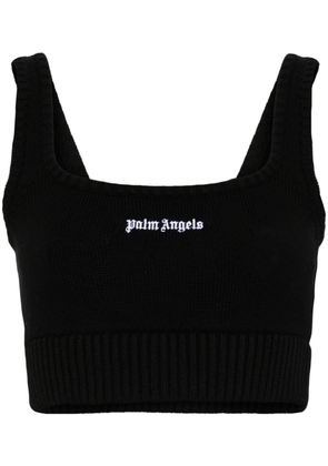 Palm Angels embroidered-logo knit tank top - Black