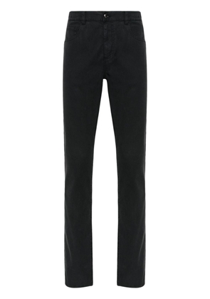 Canali logo-patch trousers - Blue