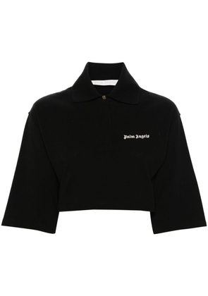 Palm Angels Logo Cropped polo top - Black