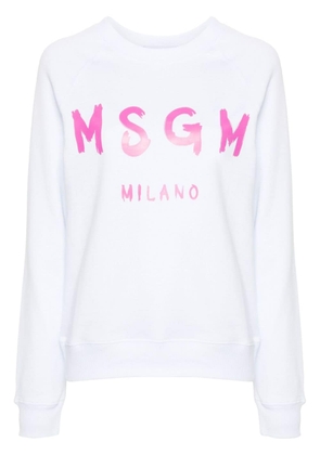 MSGM logo-print cotton sweatshirt - White