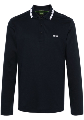 BOSS logo-appliqué cotton polo shirt - Blue