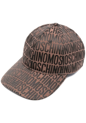 Moschino logo-jacquard motif cap - Brown