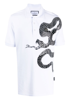 Philipp Plein graphic snake polo shirt - White