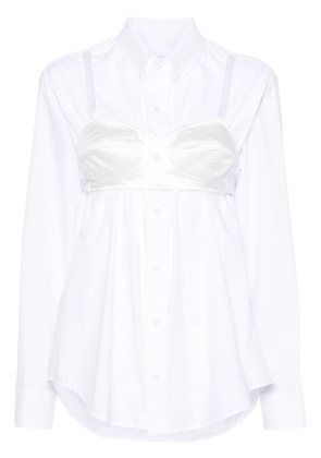 Vaquera built-in-bra cotton shirt - White