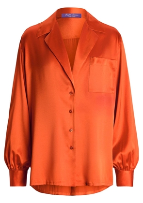 Ralph Lauren Collection stretch-silk long-sleeve shirt - Orange