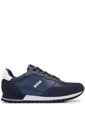 BOSS logo-appliqué panelled sneakers - Blue