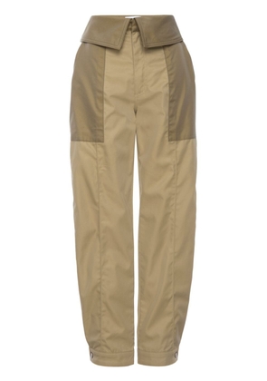 FRAME Foldover cotton trousers - Neutrals