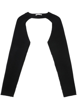 Helmut Lang ribbed-knit long-sleeve shrug - Black