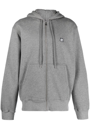 Maison Kitsuné Fox-patch cotton hoodie - Grey