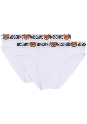 Moschino set of two logo-waistband briefs - White