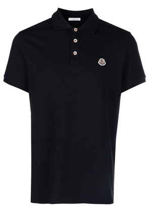 Moncler logo patch polo shirt - Blue