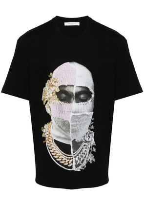 Ih Nom Uh Nit floral face-print cotton T-shirt - Black