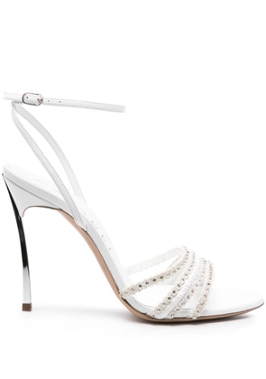 Casadei Blade Limelight 100mm leather sandals - White