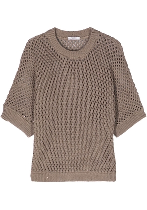 Peserico sequin-embellished knitted top - Brown