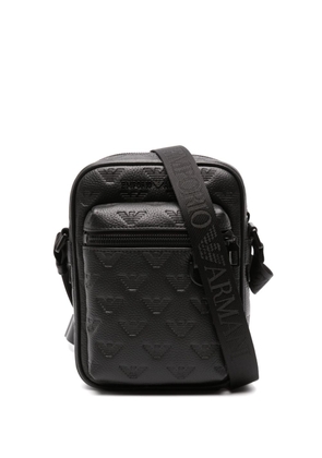 Emporio Armani logo-embossed messenger bag - Black