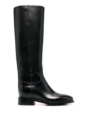 Santoni knee-length leather boots - Black