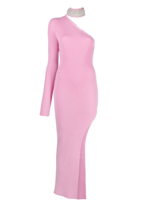 Giuseppe Di Morabito one-sleeve embellished ribbed dress - Pink