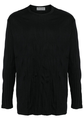 Yohji Yamamoto creased long-sleeved T-shirt - Black