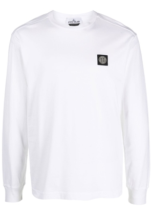Stone Island Compass-motif long-sleeved T-shirt - White