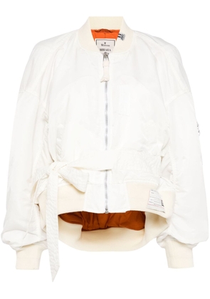 Maison MIHARA YASUHIRO logo-appliqué padded bomber jacket - White