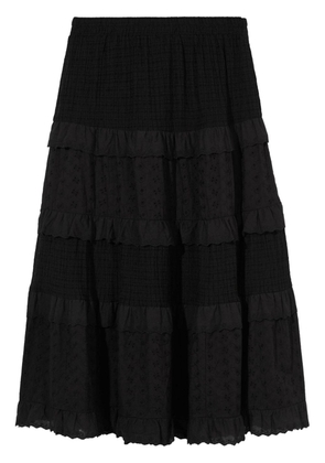 b+ab tiered lace-panel maxi skirt - Black