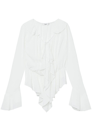b+ab ruffled peplum blouse - White