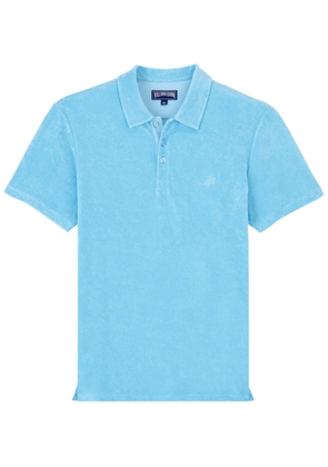 Vilebrequin logo-embroidered organic cotton polo shirt - Blue