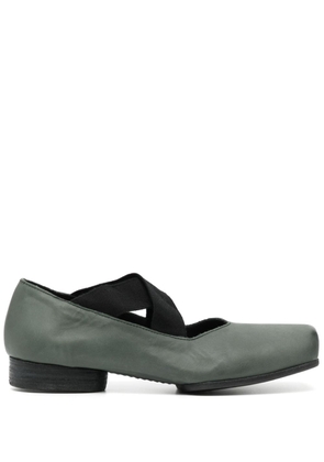 Uma Wang square-toe leather ballerina shoes - Green