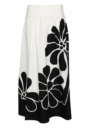 FARM Rio Palermo floral-print maxi skirt - White