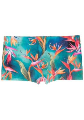 Lygia & Nanny bird of paradise-print boxer swimming trunks - Blue