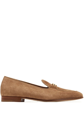 Edhen Milano almond-toe suede loafers - Brown