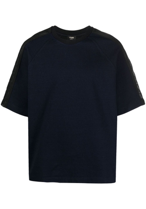 FENDI oversized monogram-band T-shirt - Blue