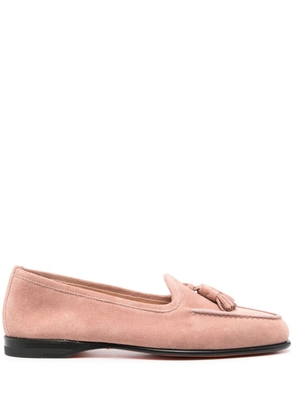 Santoni tassel-detail suede loafers - Pink