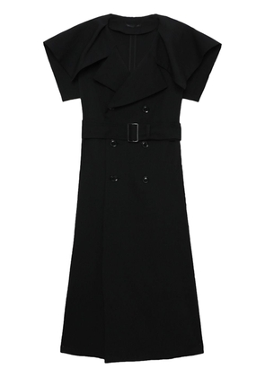 Y's short-sleeve double-breasted coat - Black