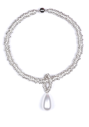 JULIETTA pearl-pendant crystal-embellished necklace - White
