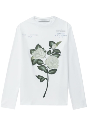 Rokh rose-print long-sleeve top - White